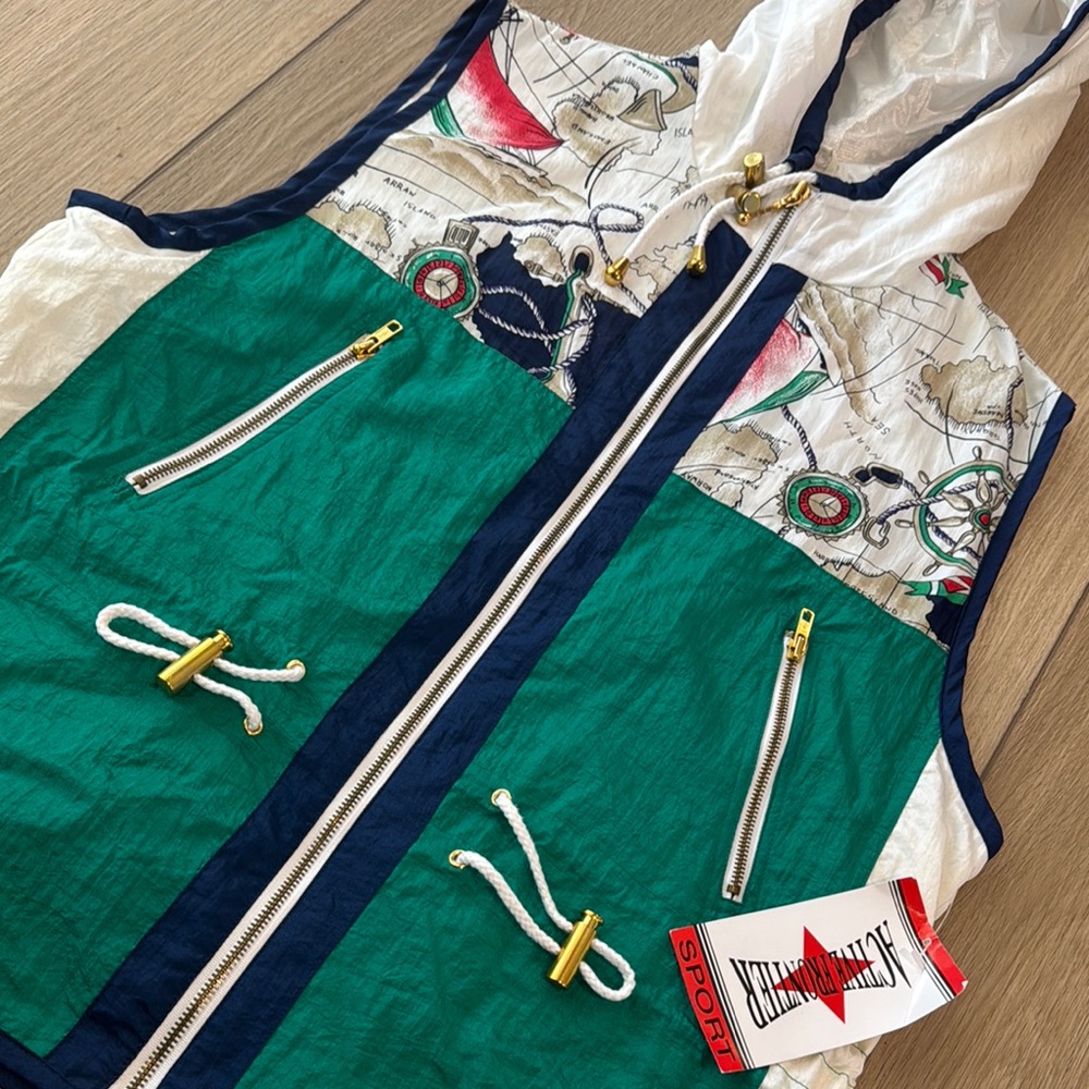 NWT Vintage Active Frontier Nautical Vest Womens size Large